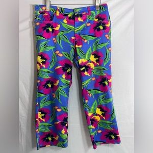 Polo Jeans Co.Hawaiian Print Cropped Pants Size 10.